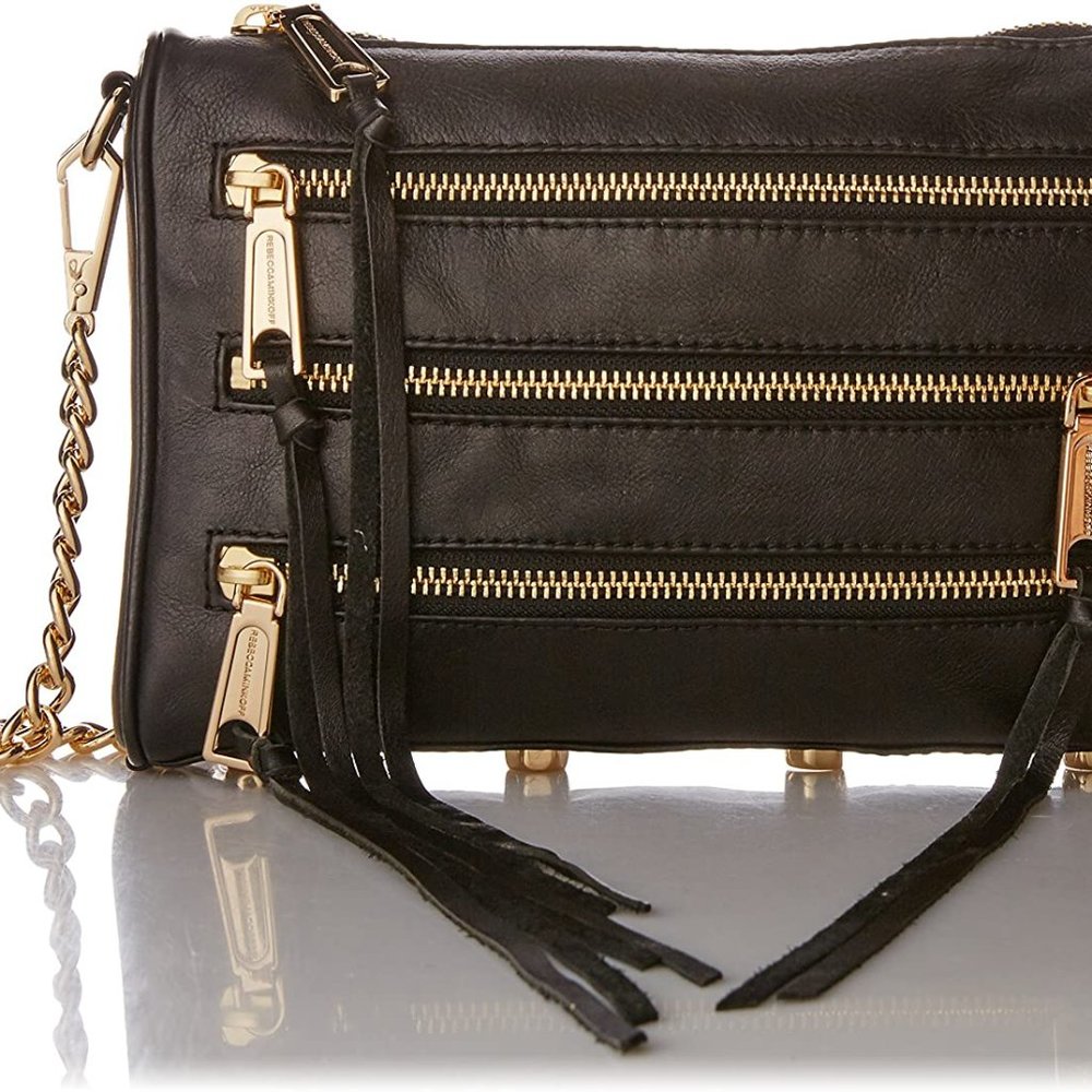 Classic Rebecca Minkoff Mini 5-Zip Crossbody Bag - black